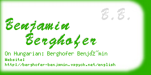 benjamin berghofer business card